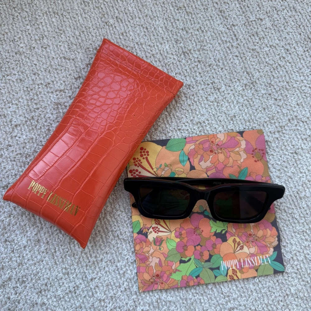 Poppy Lissiman Black Pepe Cat Eye Sunglasses